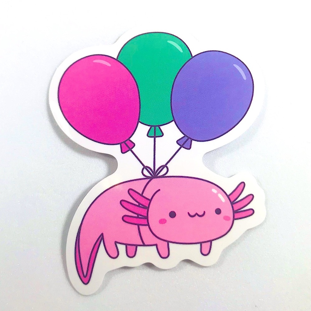 Baloons Axolotl Crazy Trending WaterProof Single Decor Accent Sticker